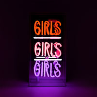 'Girls Girls Girls' Acrylic Box Neon Light