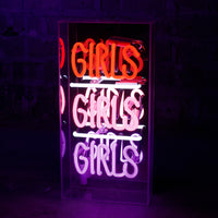 'Girls Girls Girls' Acrylic Box Neon Light