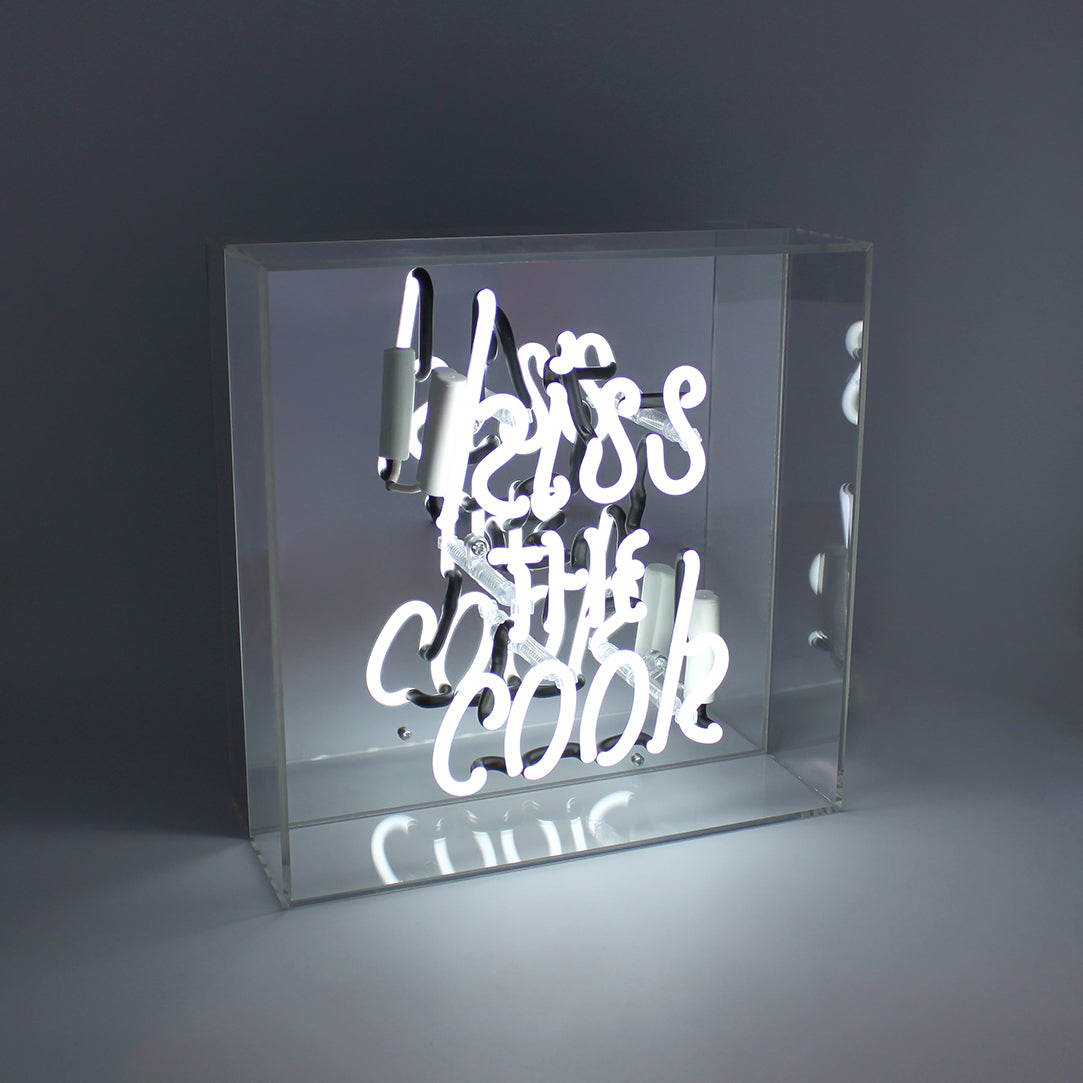 'Kiss the Cook' Acrylic Box Neon Light