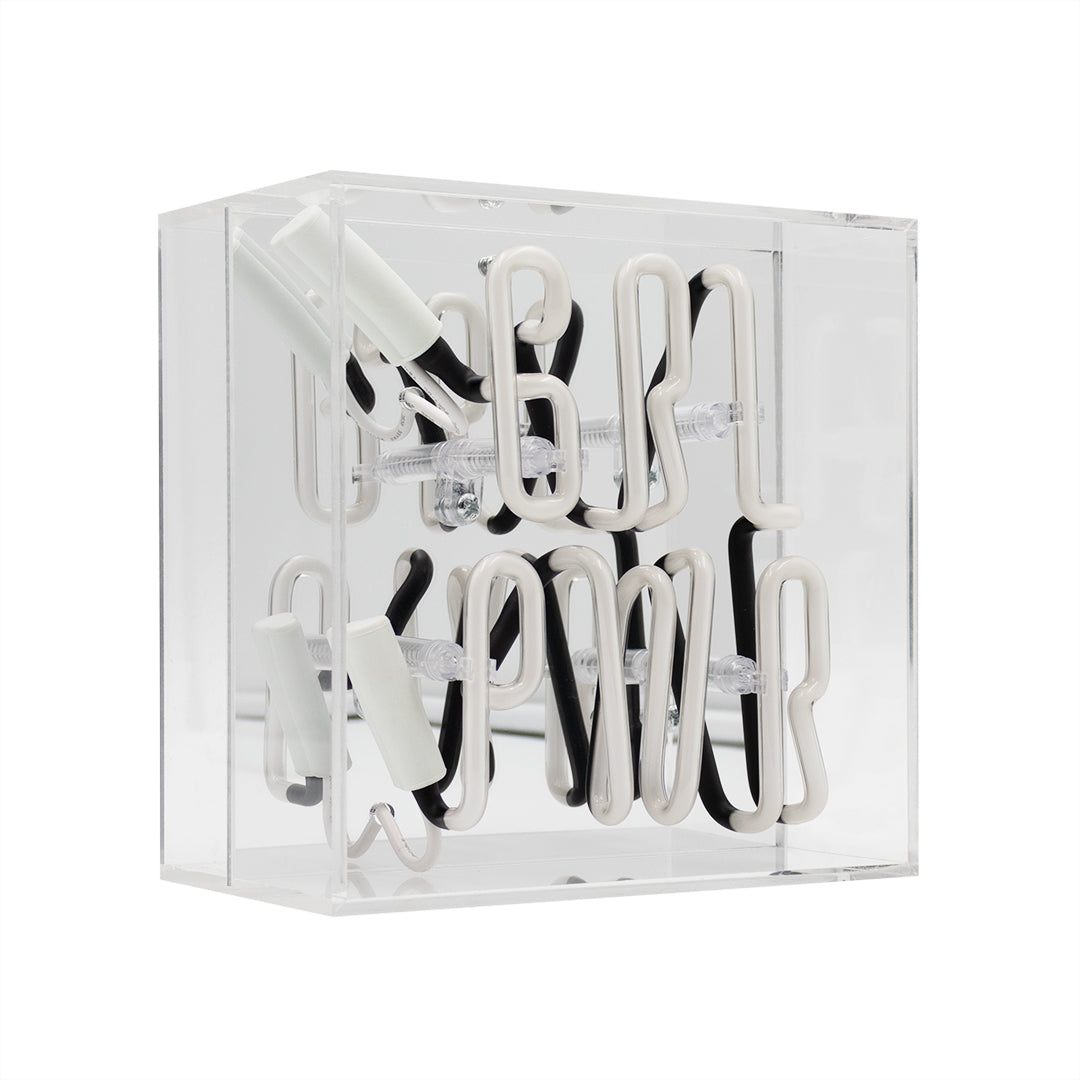 'Girl Power' Mini Acrylic Box Neon Light