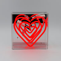 'Heart' Mini Acrylic Box Neon Light