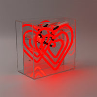 'Heart' Mini Acrylic Box Neon Light