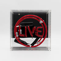 'Live' Mini Glass Neon Sign