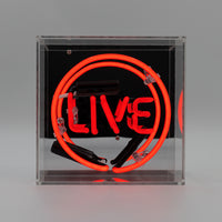 'Live' Mini Glass Neon Sign