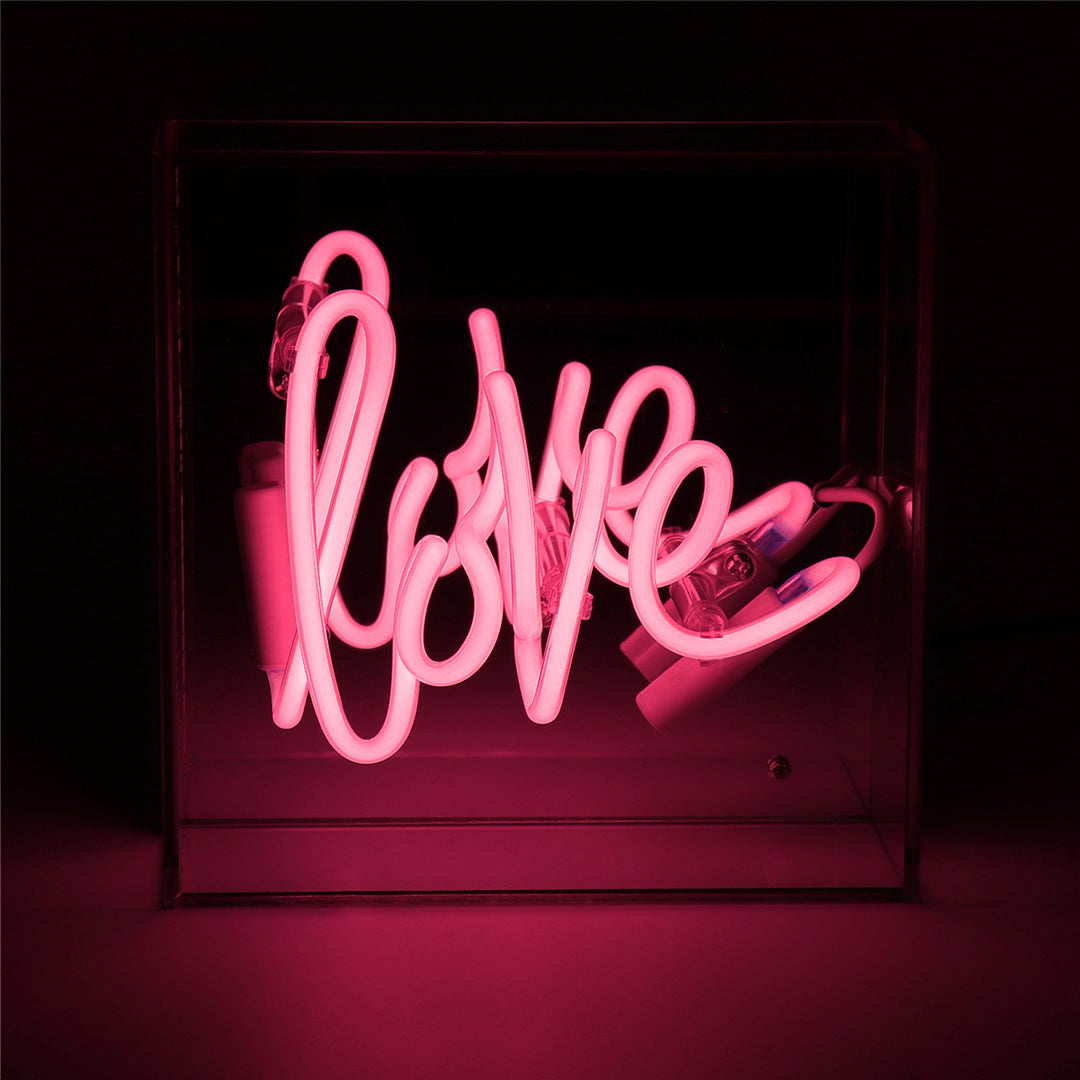 'Love' Mini Acrylic Box Neon Light