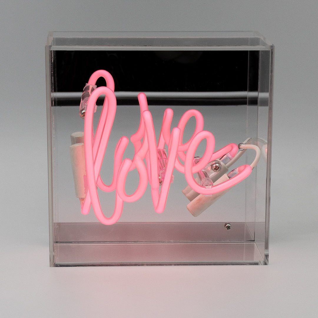 'Love' Mini Acrylic Box Neon Light