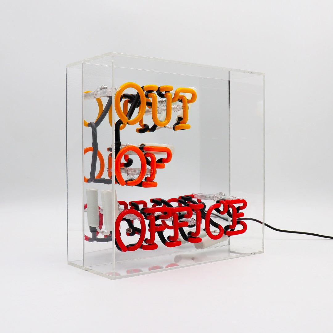 'Out Of Office' Glass Neon Sign