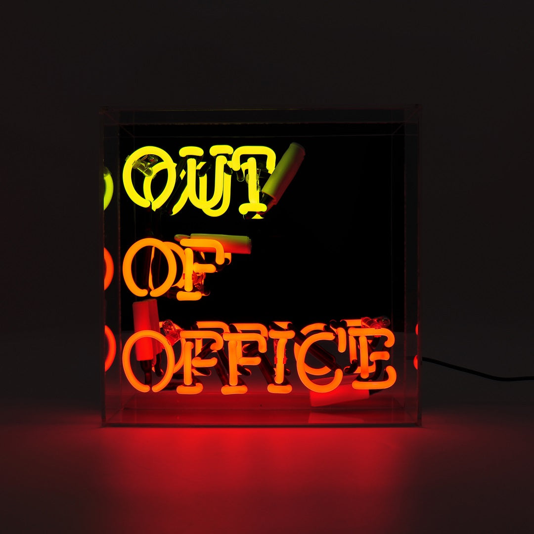 'Out Of Office' Glass Neon Sign