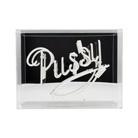 'Pussy' Acrylic Box Pink Neon Sign