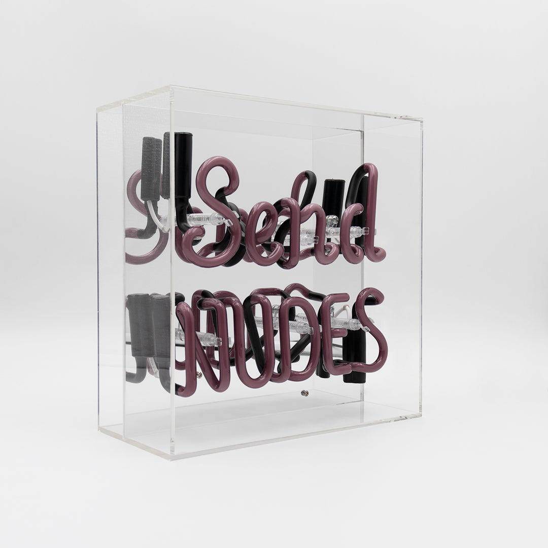 'Send Nudes' Glass Neon Sign