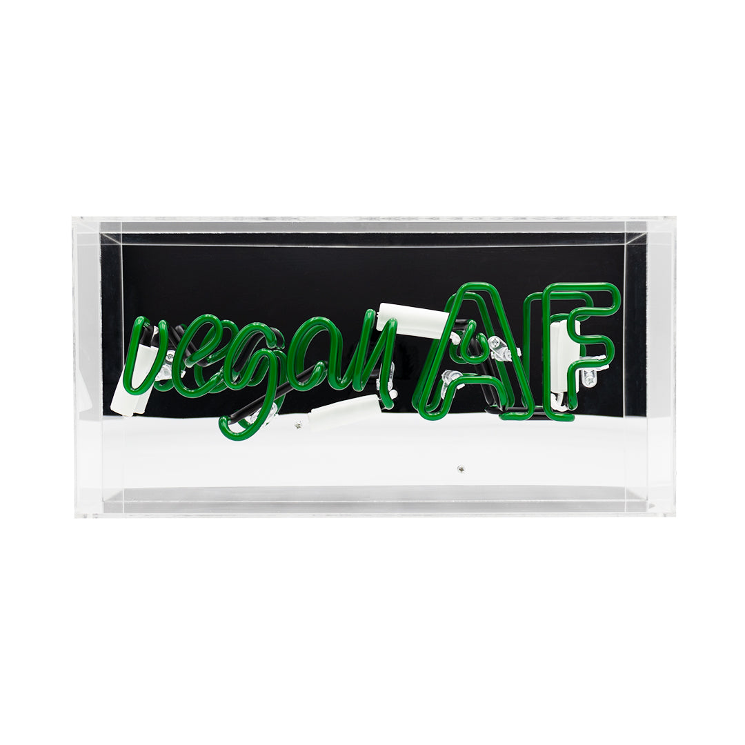 'Vegan AF' Acrylic Box Neon Sign