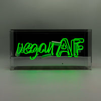 'Vegan AF' Acrylic Box Neon Sign