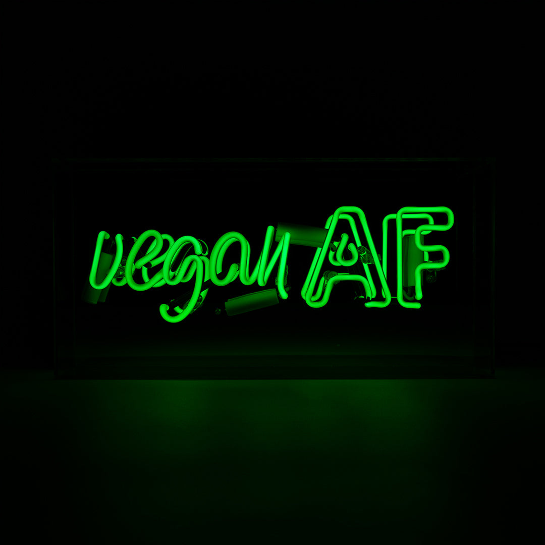 'Vegan AF' Acrylic Box Neon Sign