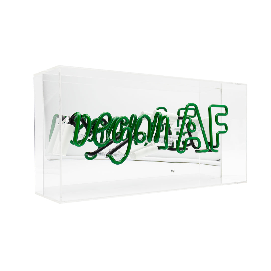 'Vegan AF' Acrylic Box Neon Sign