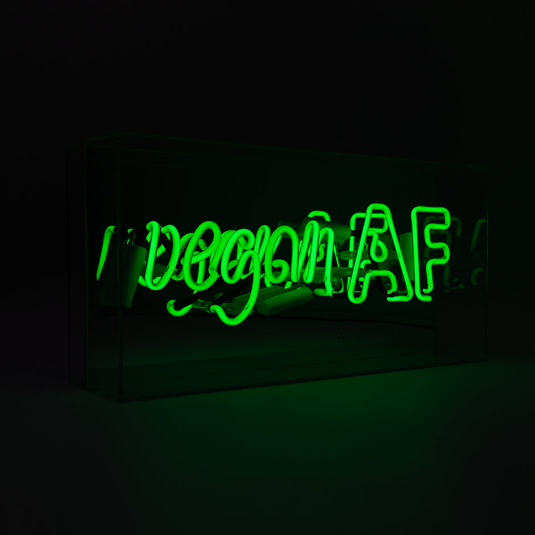 'Vegan AF' Acrylic Box Neon Sign