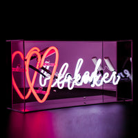 Red and White 'Heart Breaker' Acrylic Box Neon Light