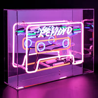 'Cassette' Large Glass Neon Sign