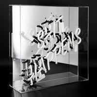 'Shit Happens' Large Glass Neon Sign