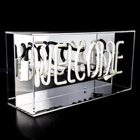 Pink 'Welcome' Acrylic Box Neon Light