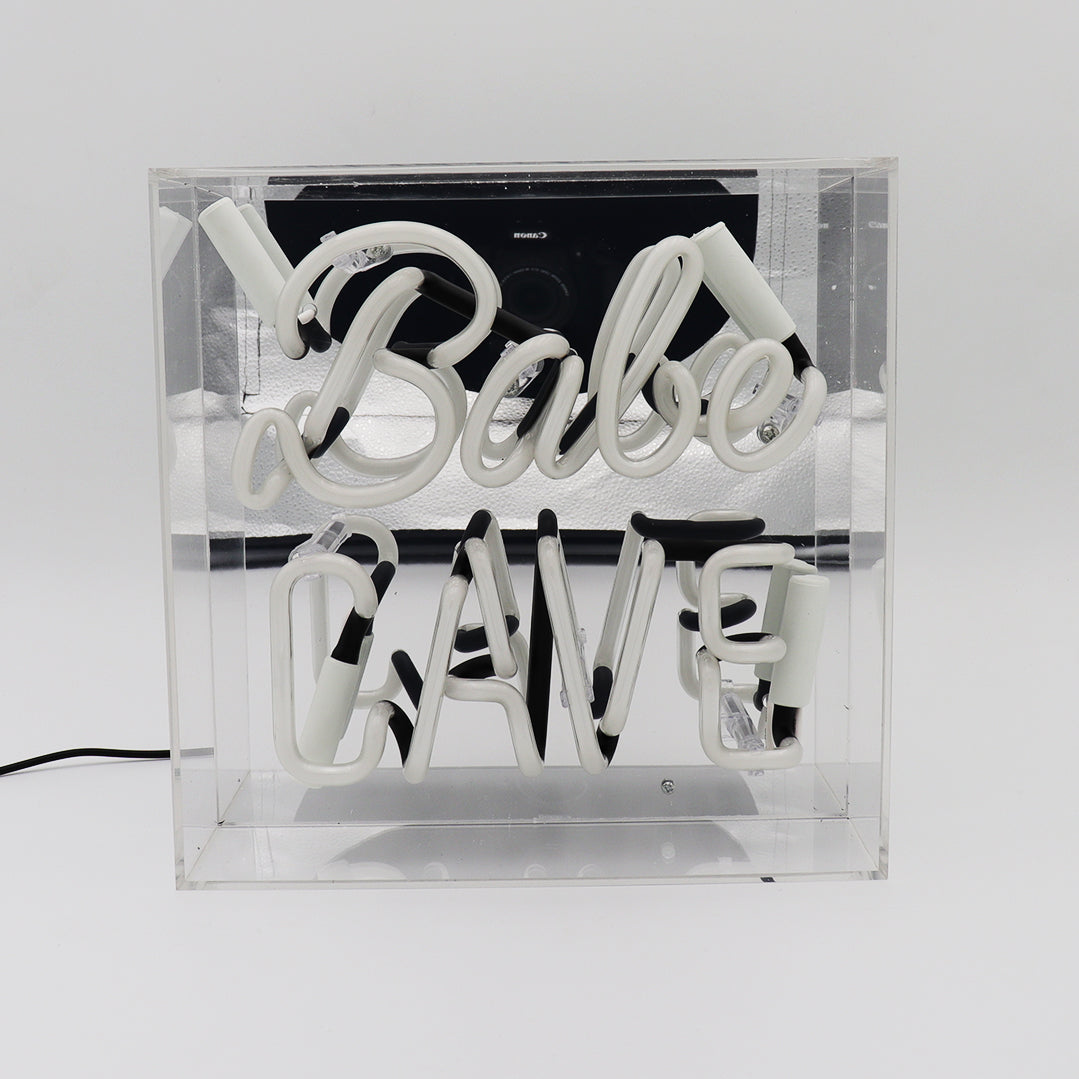 'Babe Cave' Acrylic Box Neon Light