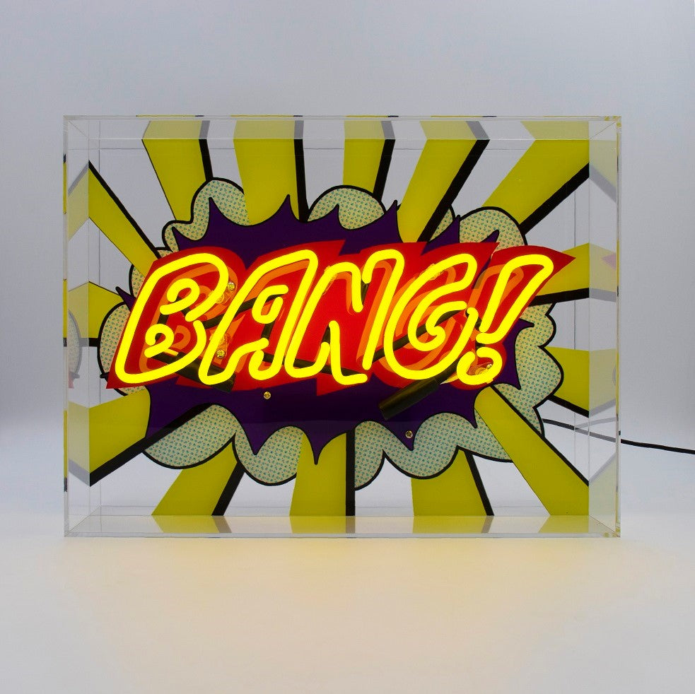 'Bang!' Large Glass Neon Sign