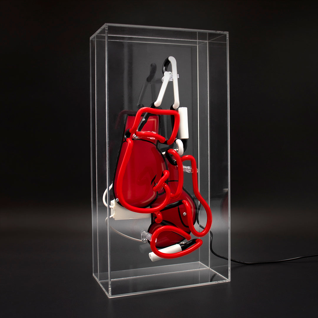 'Boxing' Large Acrylic Box Neon - Boxing Gloves with Graphic