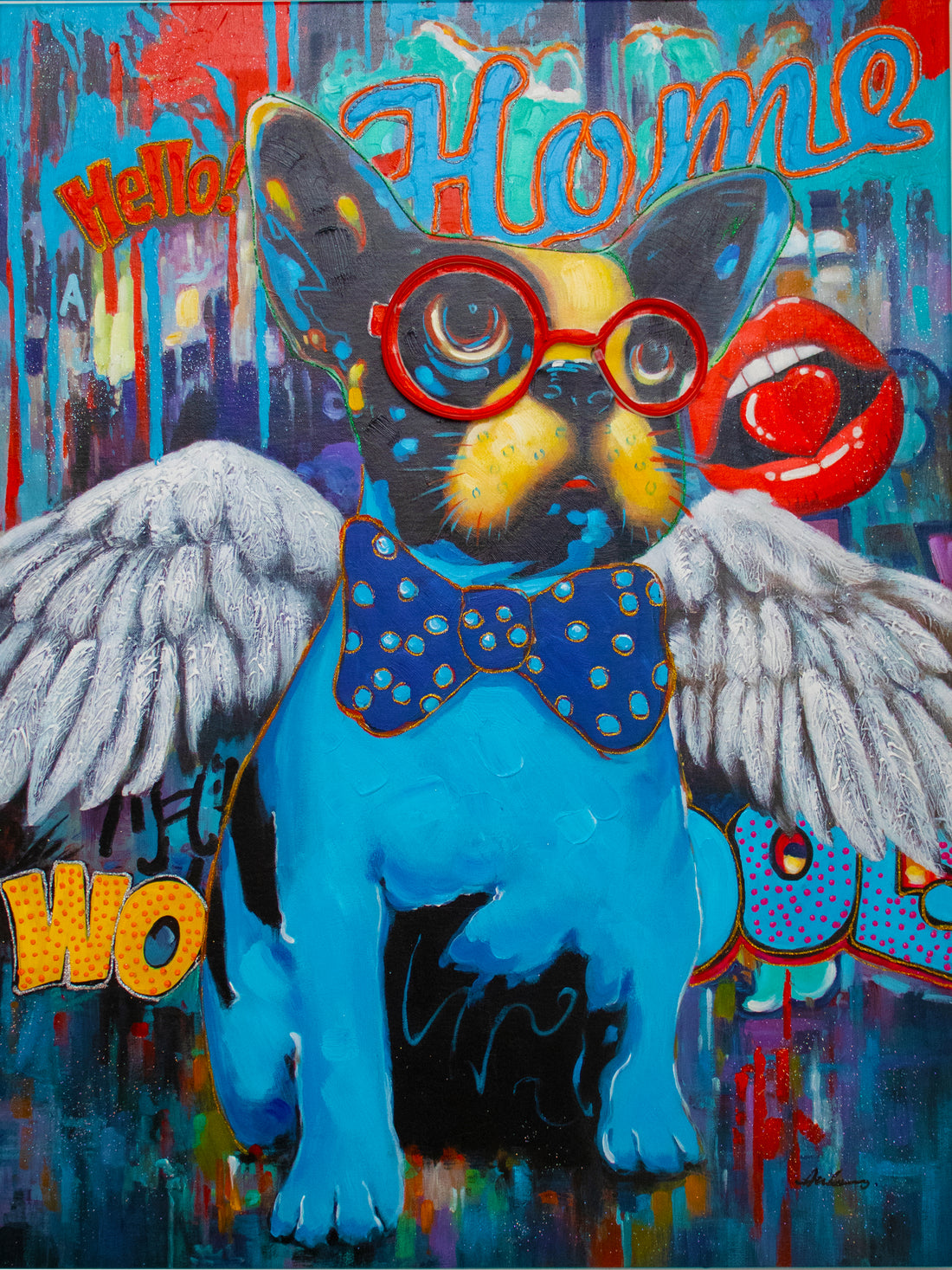 'Dog with Wings' Wall Artwork - LED Neon