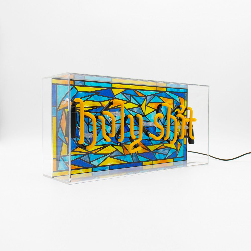 'Holy Shit' Glass Neon Sign