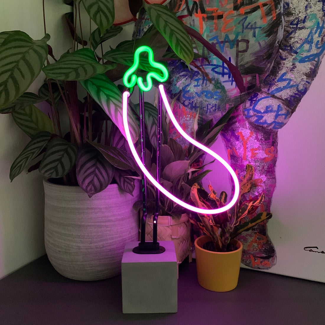 Neon 'Eggplant' Sign