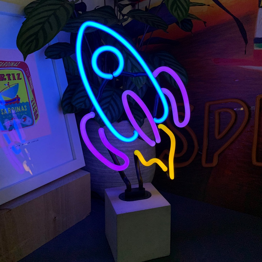 Neon 'Rocket' Sign