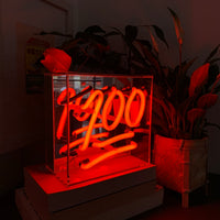'100' Mini Acrylic Box Neon Light