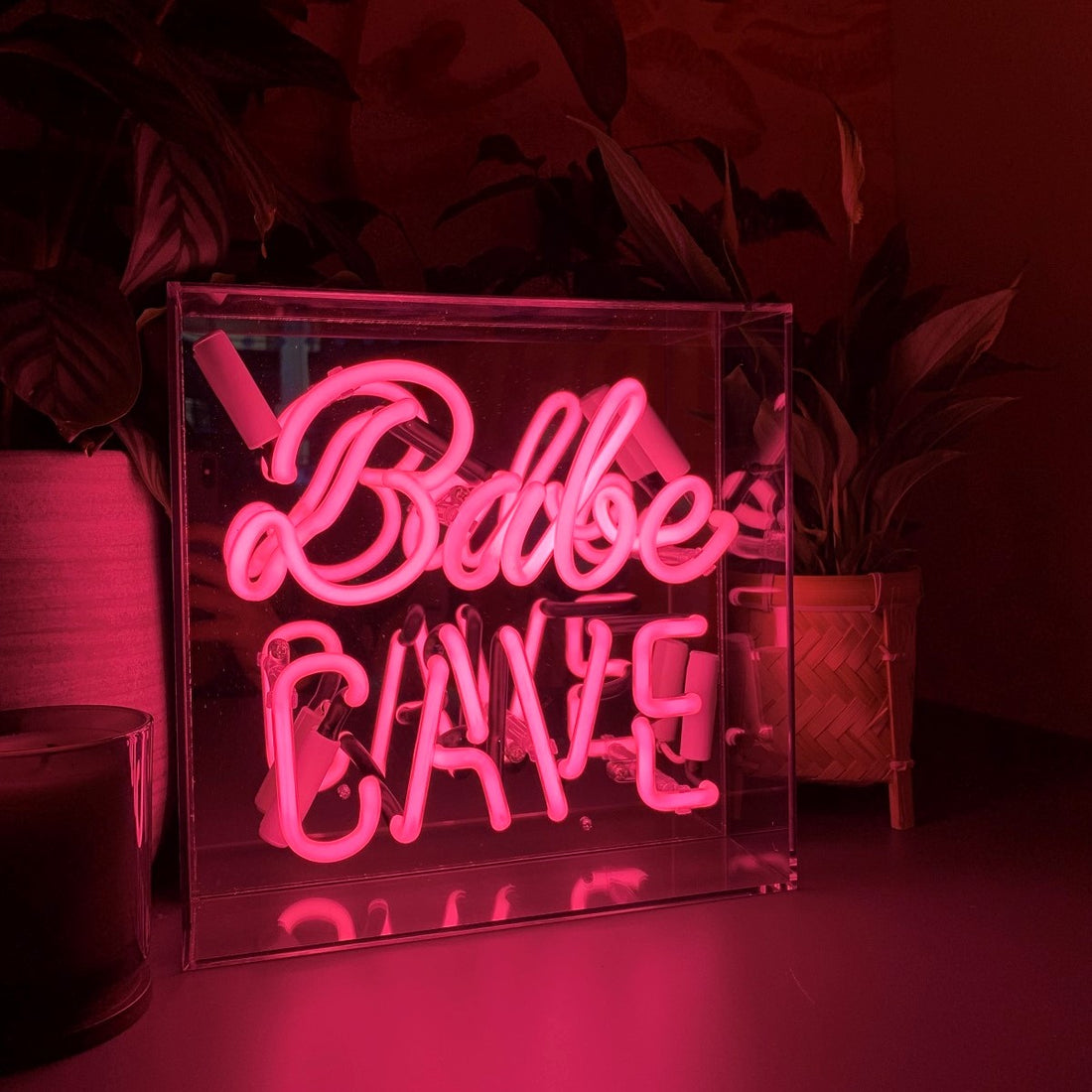 'Babe Cave' Acrylic Box Neon Light