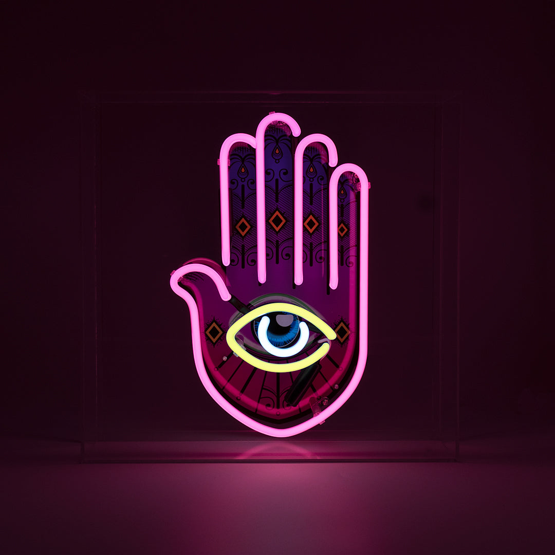 'All Seeing Eye' Large Acrylic Box Neon Light with Graphic