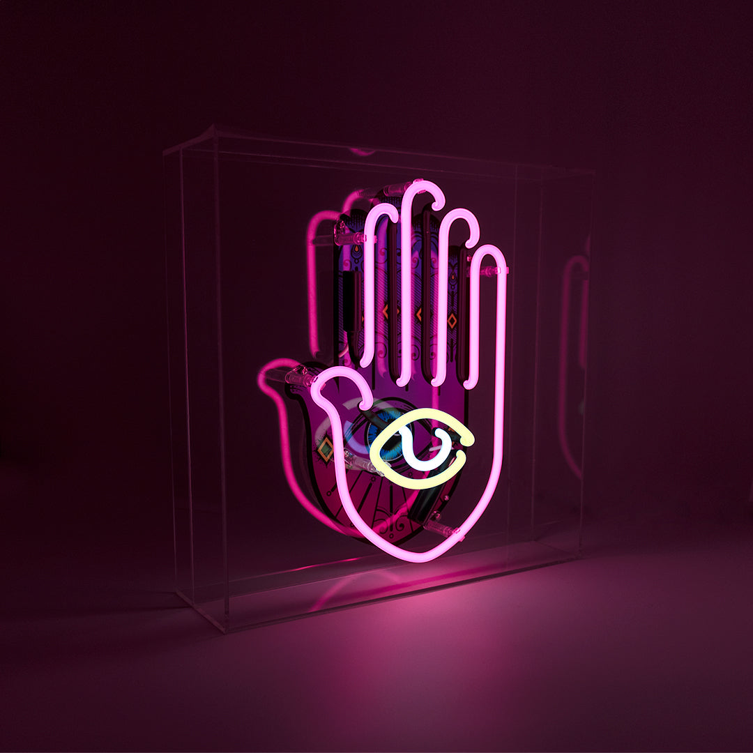 'All Seeing Eye' Large Acrylic Box Neon Light with Graphic