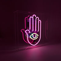 'All Seeing Eye' Large Acrylic Box Neon Light with Graphic