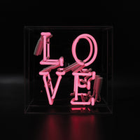 'Love' Glass Neon Sign - Pink