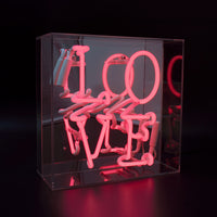 'Love' Glass Neon Sign - Pink