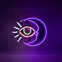 'Moon' Large Glass Neon Sign
