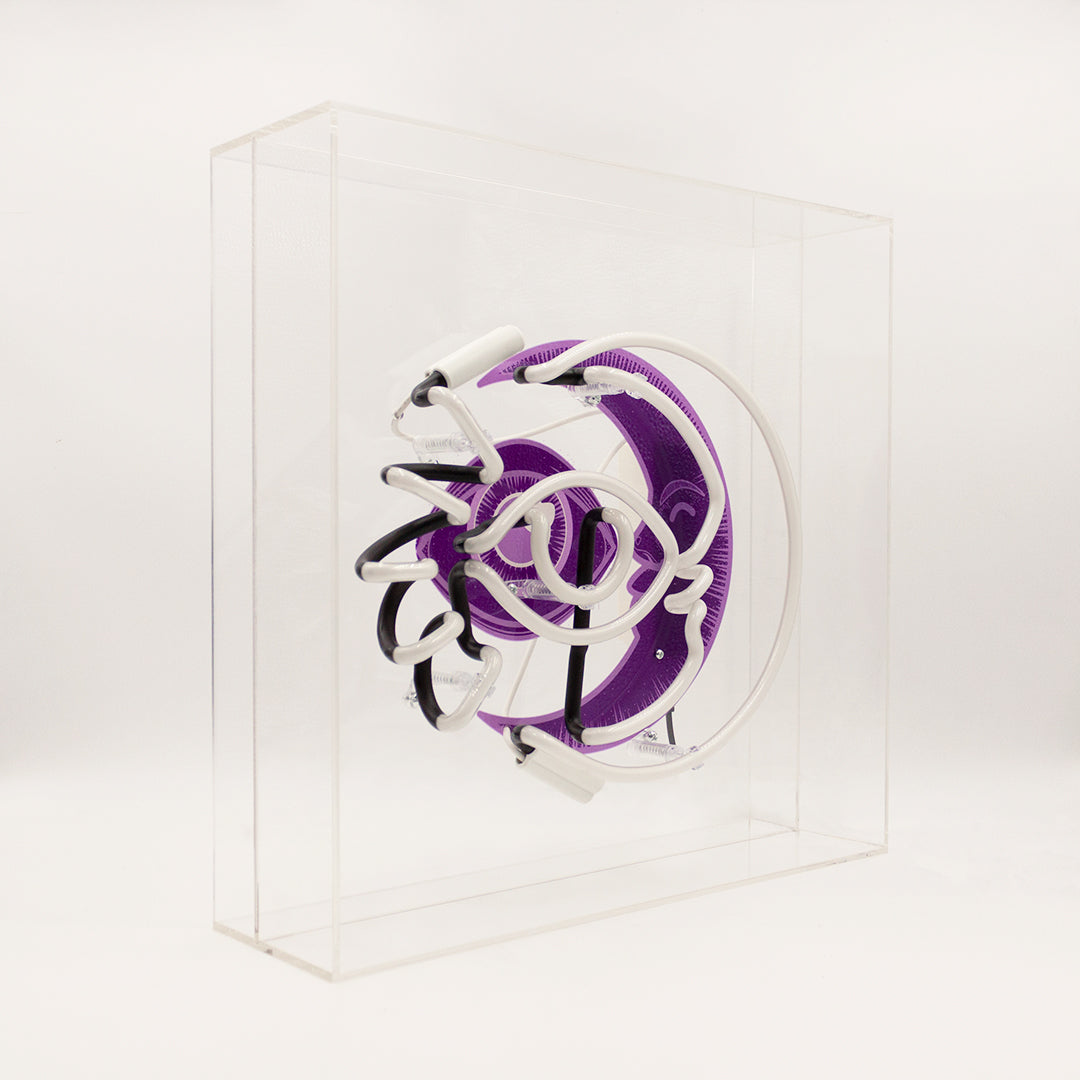 'Moon' Large Glass Neon Sign