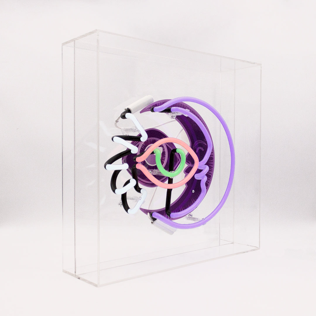 'Moon' Large Glass Neon Sign