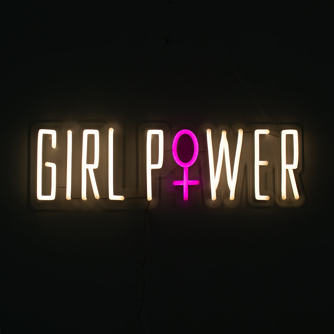 'Girl Power' Warm White Neon LED Wall Mountable Sign
