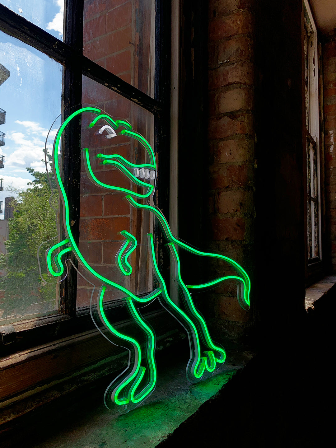 'Dinosaur' Green Neon LED Wall Mounted Sign
