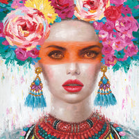 Wall Painting - Woman with Floral Headdress