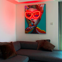 'Chic Woman' Wall Artwork - LED Neon
