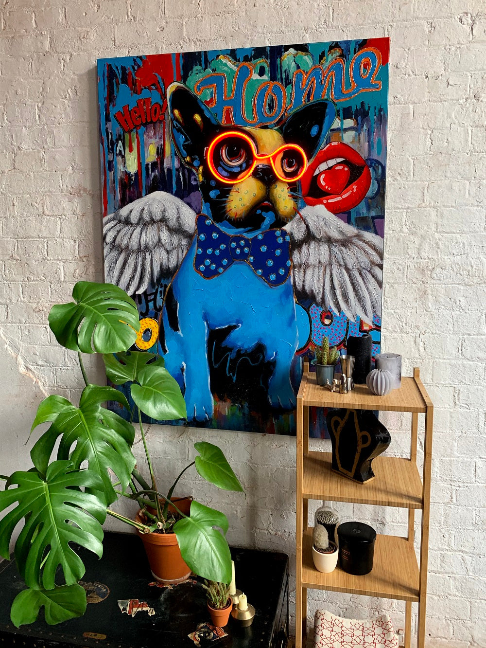 'Dog with Wings' Wall Artwork - LED Neon