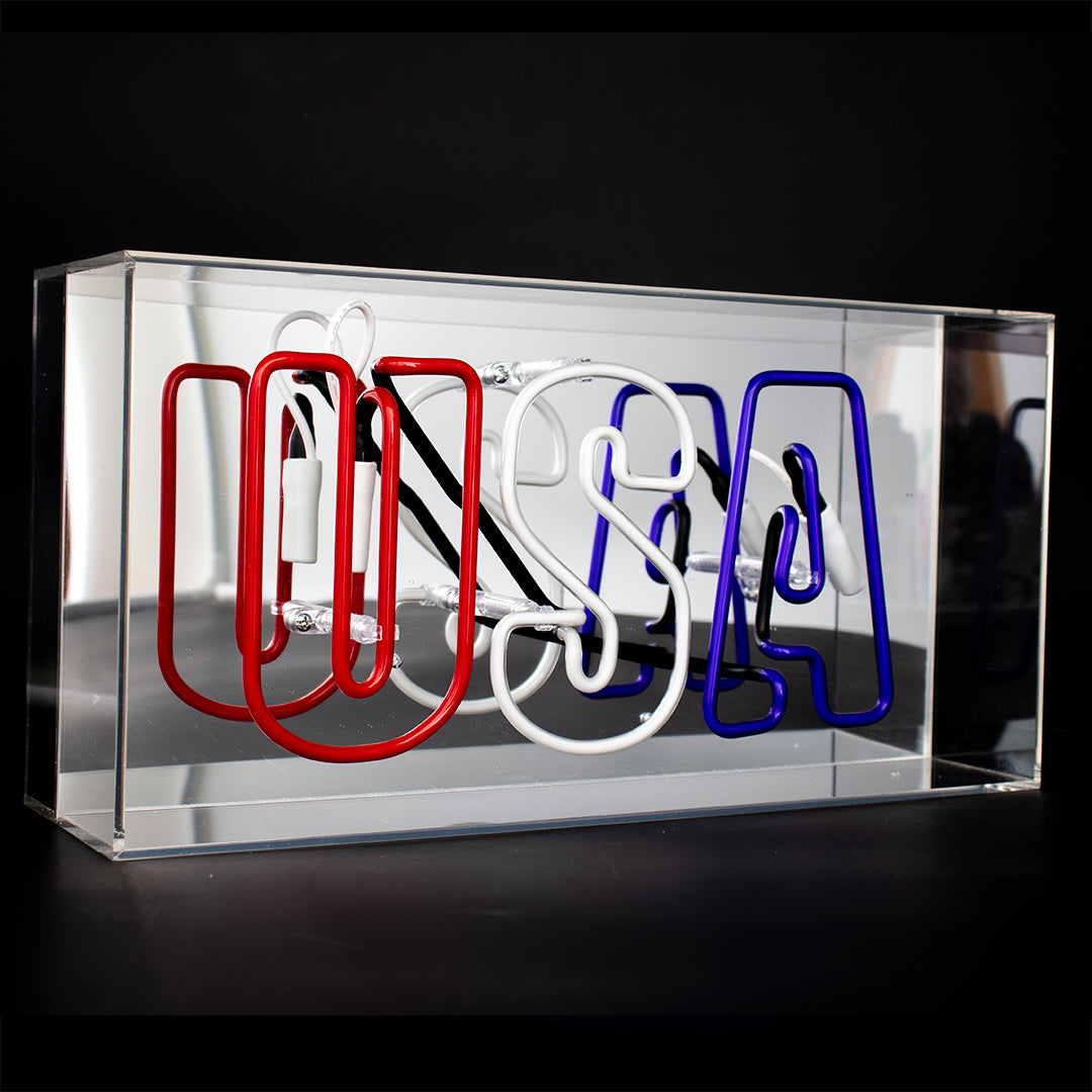 ‘USA’ Glass Neon Sign