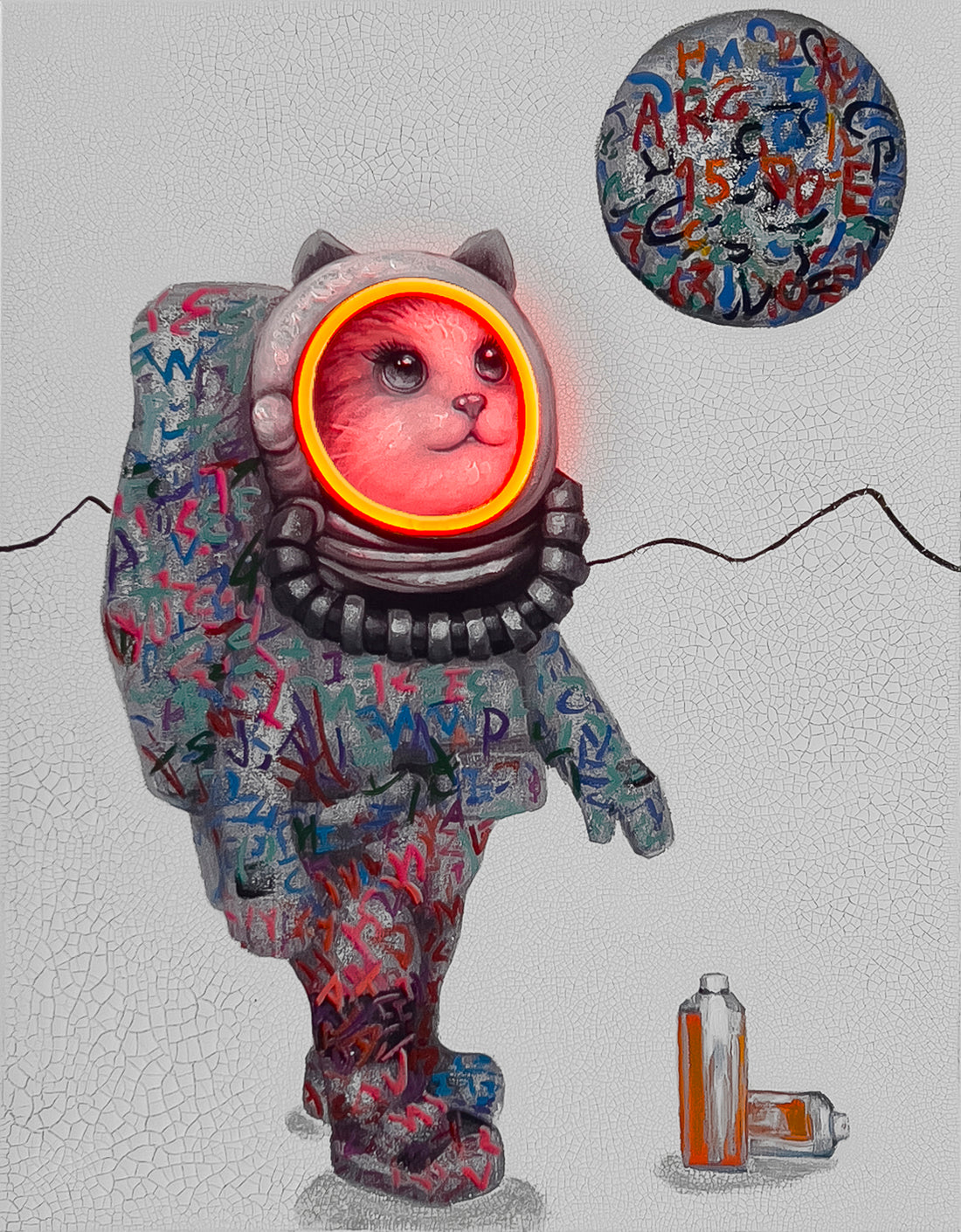 'Space Cat' Wall Artwork - LED Neon