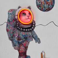 'Space Cat' Wall Artwork - LED Neon