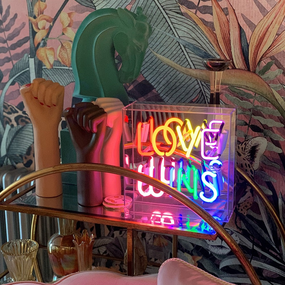 'Love Wins' Glass Neon Sign