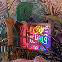 'Love Wins' Glass Neon Sign
